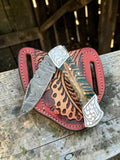 3 inches Cowboy Ranch Style Damascus Pocket Knife