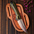 The Wyatt Earp – Custom Handmade Rasp Tool Steel Knife with Buffalo Horn Handle & Leather Sheath