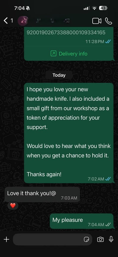 Customer WhatsApp review 9