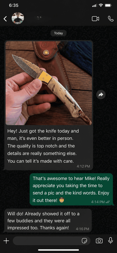 Customer WhatsApp review 6