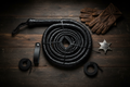 Snake Black Cowhide Whip