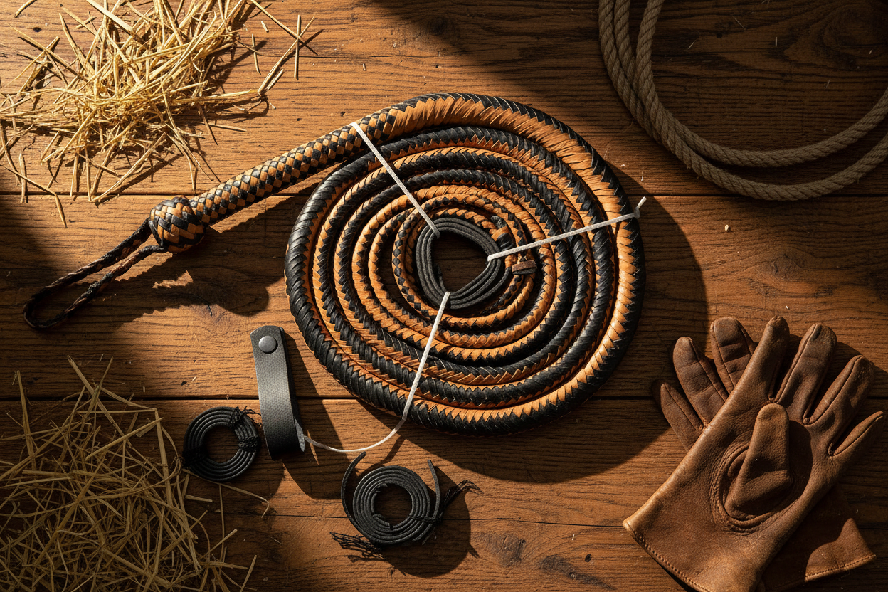 Genuine Cowhide Bullwhips for Sale